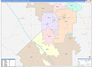 Hanford-Corcoran Metro Area Wall Map Color Cast Style